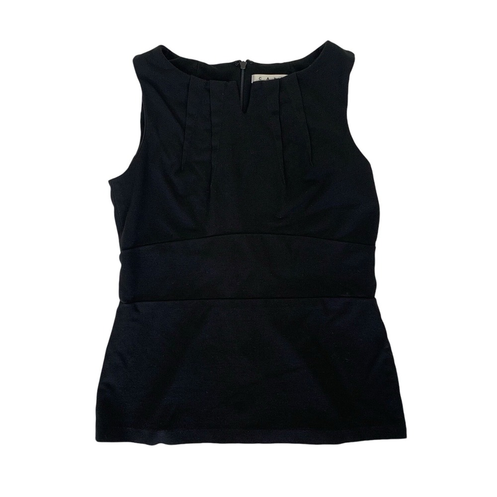 Cabi Knit Perfect Shell Ponte Tank Top 8 Black Sleeveless Career Workwear